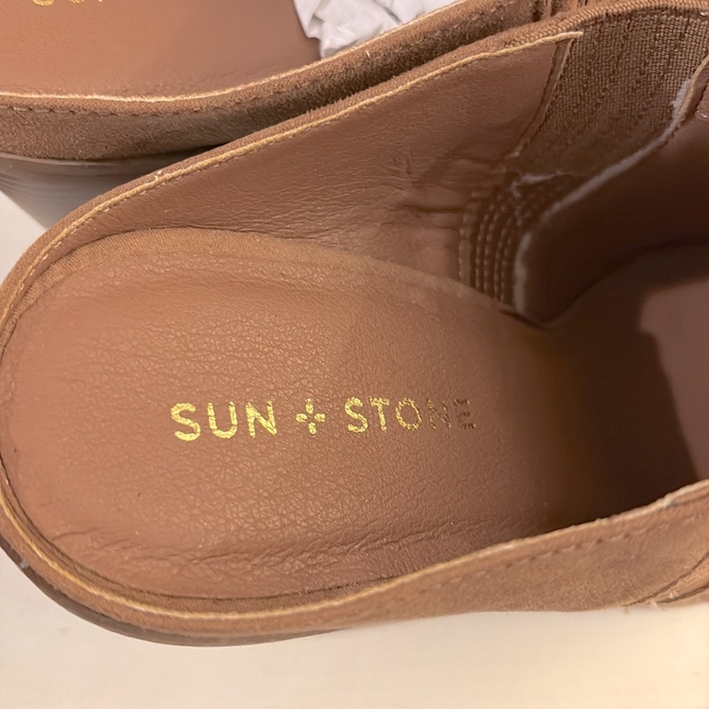 NIB [Sun + Stone] Deyzaa Faux Suede Pointed Toe Mules Women’s Sz 5.5 or 11 - Picture 12 of 16